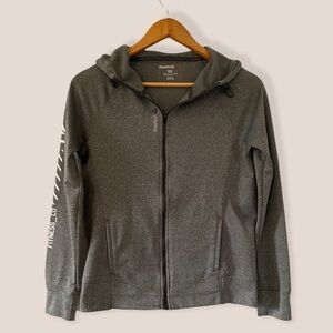 Reebok Charcoal Zip Up Athletic Hoodie XS